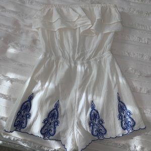 Strapless Linen Romper